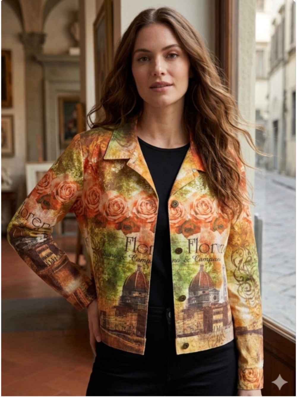 Impulse California XL Orange Green Florence Print Jacket
